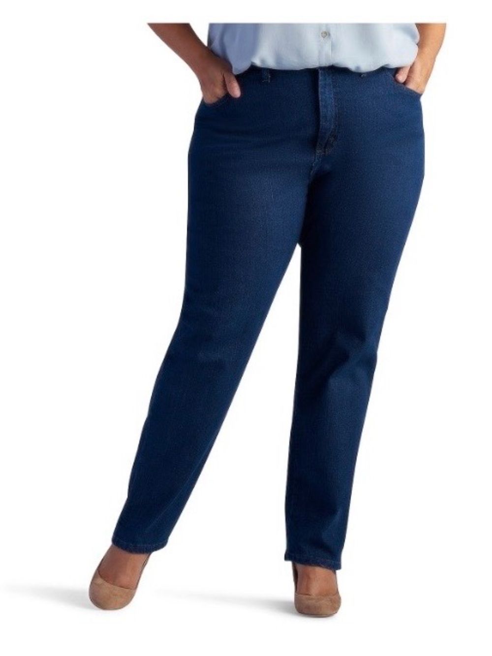 New Lee Side Elastic Waist Blue Jeans Size 24W